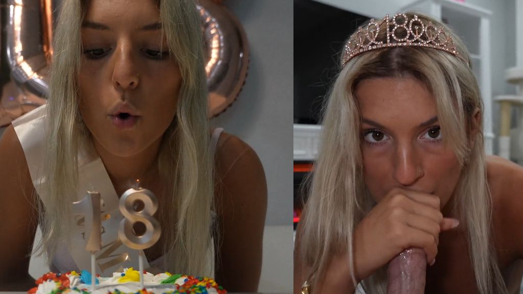 Ambie Bambii Sucks And Got Facial On Her 18th Birthday Onlyfans Video Leaked